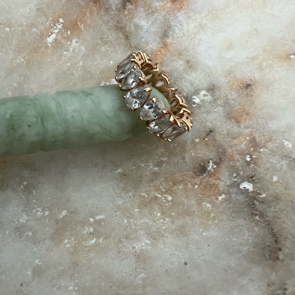Swarovski Vittore ring Drop cut, White, Rose gold-tone plated - Picture 6 of 12